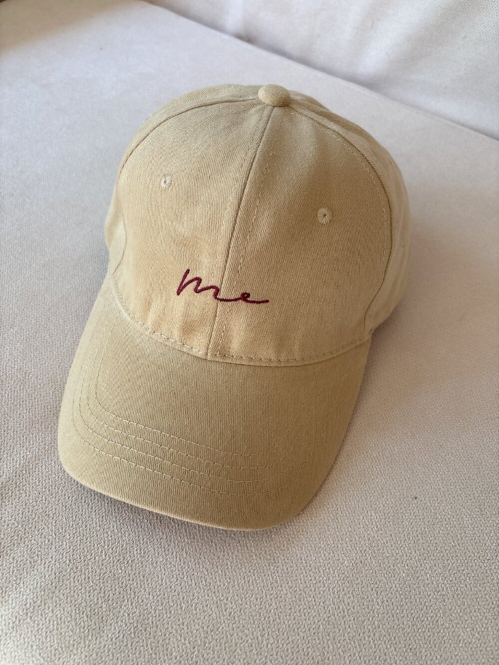 Cream Embroidered Baseball Cap - Picture 6 of 9
